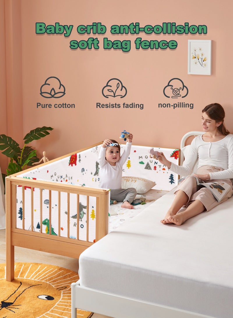 URbazaar Crib Bumper Breathable Cot Bumper Breathable Mesh Cot Liner Crib Rail Cover Baby Crib Bumper Baby Boys Girls Nursery Breathable Crib Bedding Baby Bed Bumper 130x30x3.5cm - Image 5