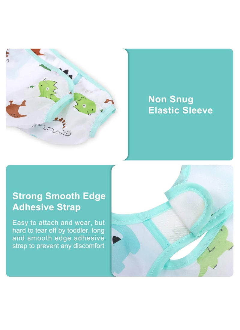 Arabest - 4 Pack Long Sleeve Baby Bibs, Waterproof Sleeved Bib, Toddler Soft Bib for 6-24 Months M - Image 1