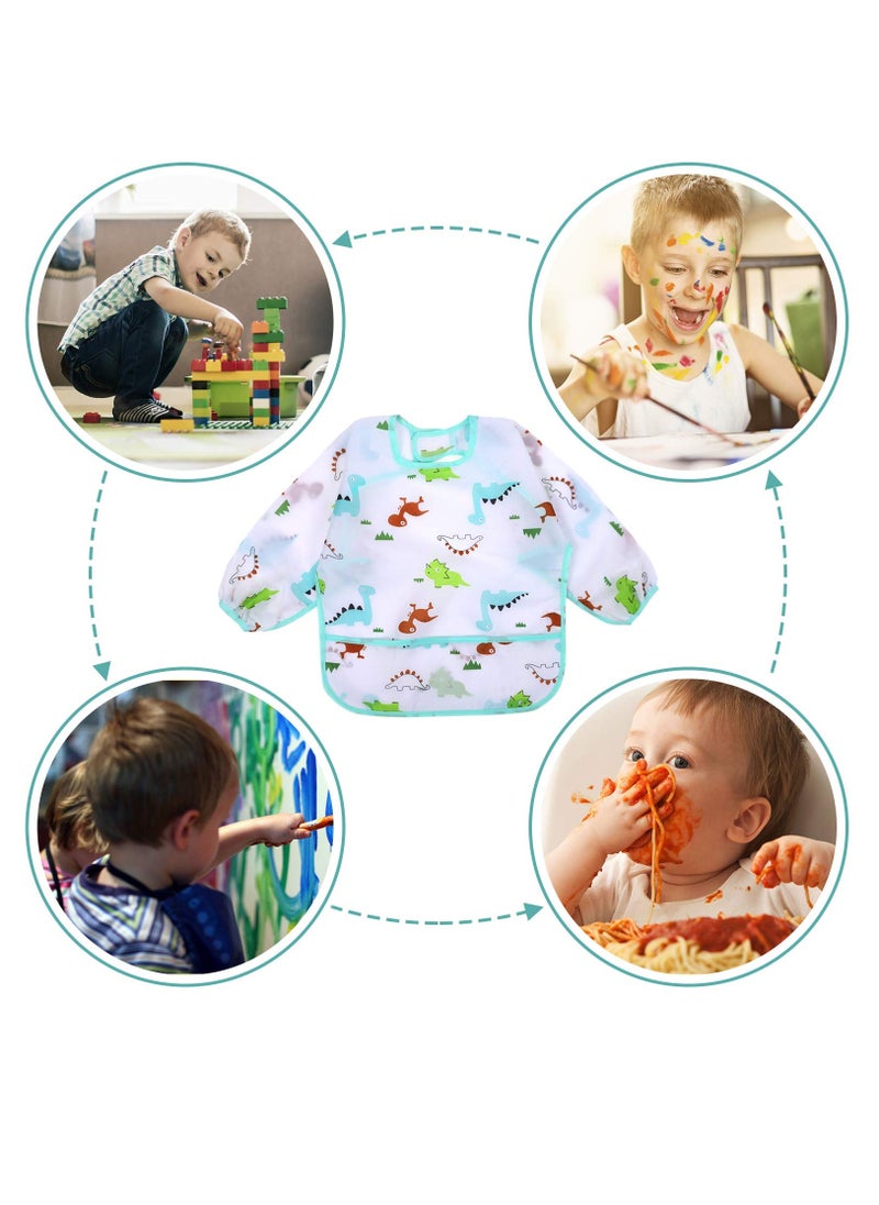 Arabest - 4 Pack Long Sleeve Baby Bibs, Waterproof Sleeved Bib, Toddler Soft Bib for 6-24 Months M - Image 1