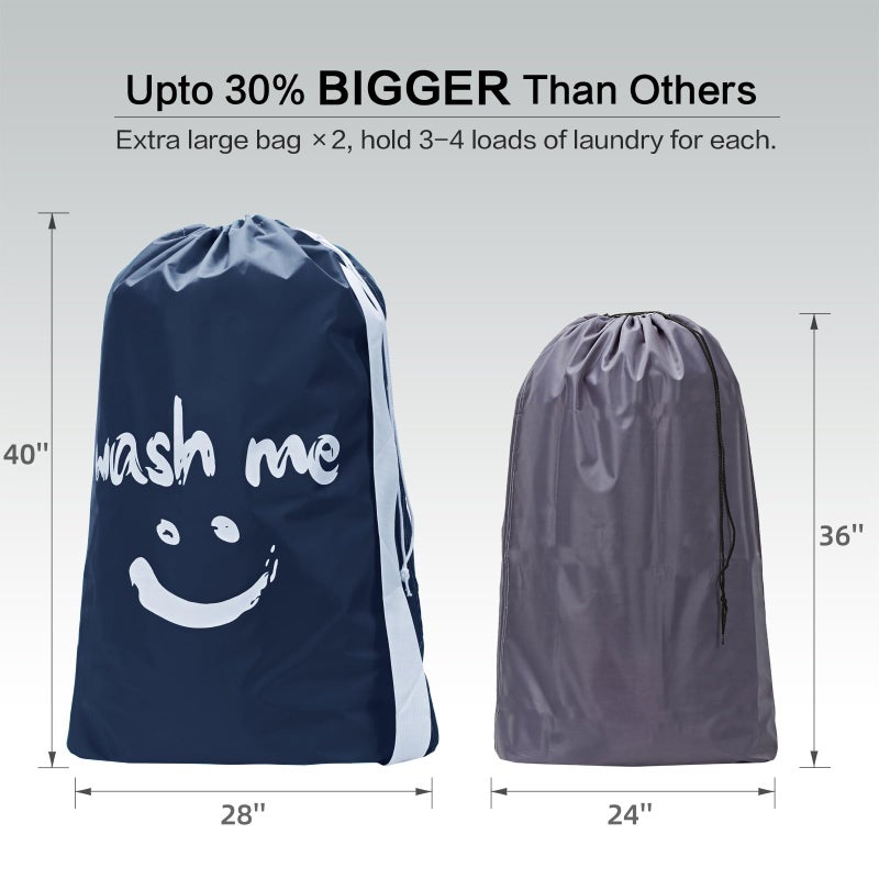 Homest 2 Pack Xl Travel Laundry Bag With Strap, Dirty Clothes Organizer, Carry Up To 4 Loads Of Laundry, Easy Fit A Laundry Hamper Or Basket - Image 3
