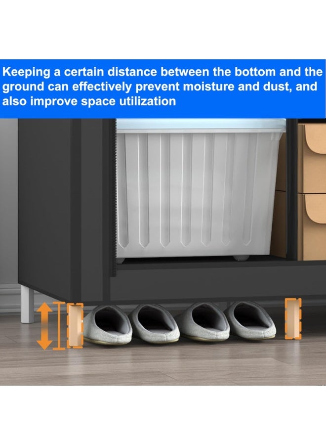 منظم خزانة ملابس محمول مع 6 أرفف تخزين، و 2 قسمين للتعليق، و 4 جيوب جانبية، خزائن محمولة - Image 5