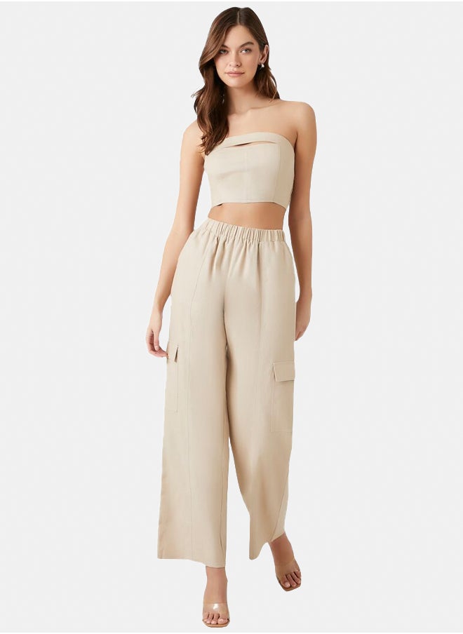 FOREVER 21 Cutout Tube Top & Cargo Pants Set  - Image 1
