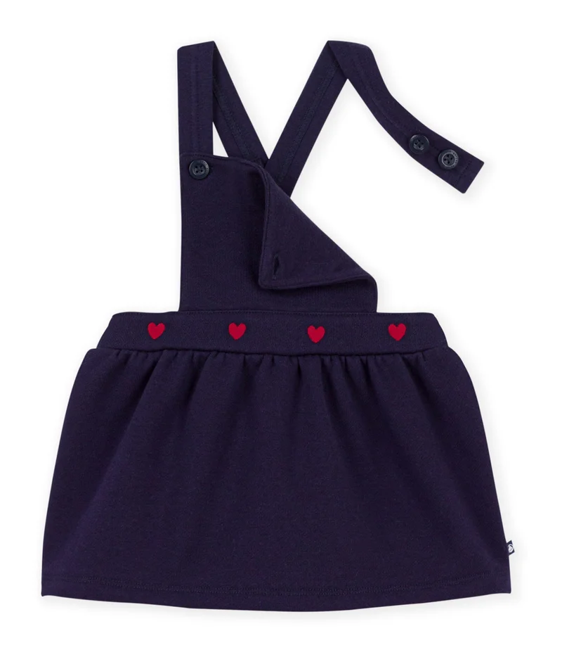 بيتي باتو Babies' Sleeveless Cotton Dress Embroidered With Hearts