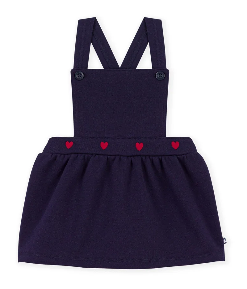 بيتي باتو Babies' Sleeveless Cotton Dress Embroidered With Hearts