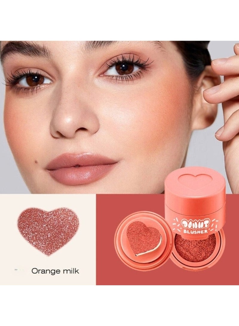 دونات أحمر خدود روزي تشيكس على شكل قلب من أجل حليب برتقالي متوهج لا تشوبه شائبة - Image 3