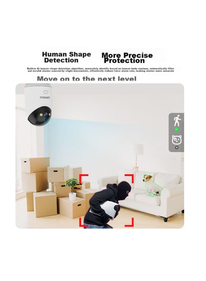 Lenovo 5 Million Pixel Camera Home Surveillance System With Wireless Wifi, 360-Degree Coverage, Night Vision, Panoramic View, Voice Control, Remote Mobile Access, Indoor Ptz, Two-Way Audio For Home Use - Image 3