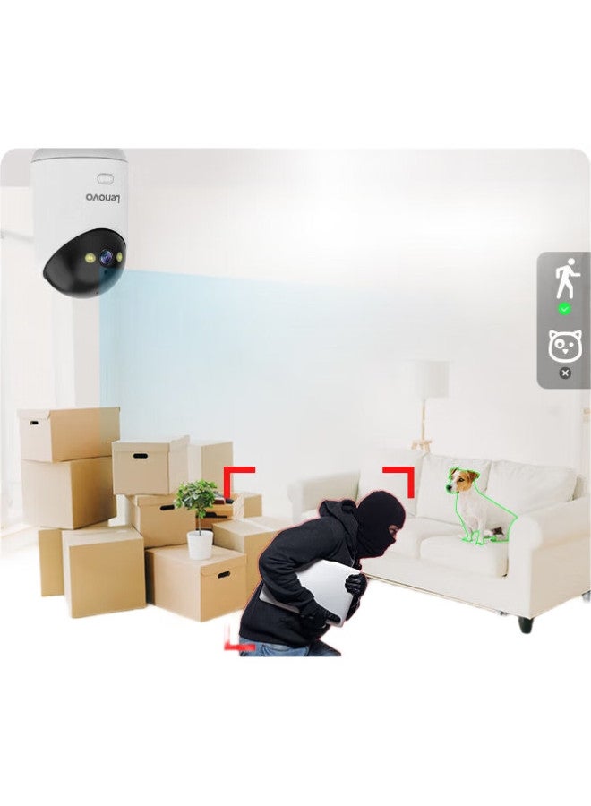 Lenovo 5 Million Pixel Camera Home Surveillance System With Wireless Wifi, 360-Degree Coverage, Night Vision, Panoramic View, Voice Control, Remote Mobile Access, Indoor Ptz, Two-Way Audio For Home Use - Image 1
