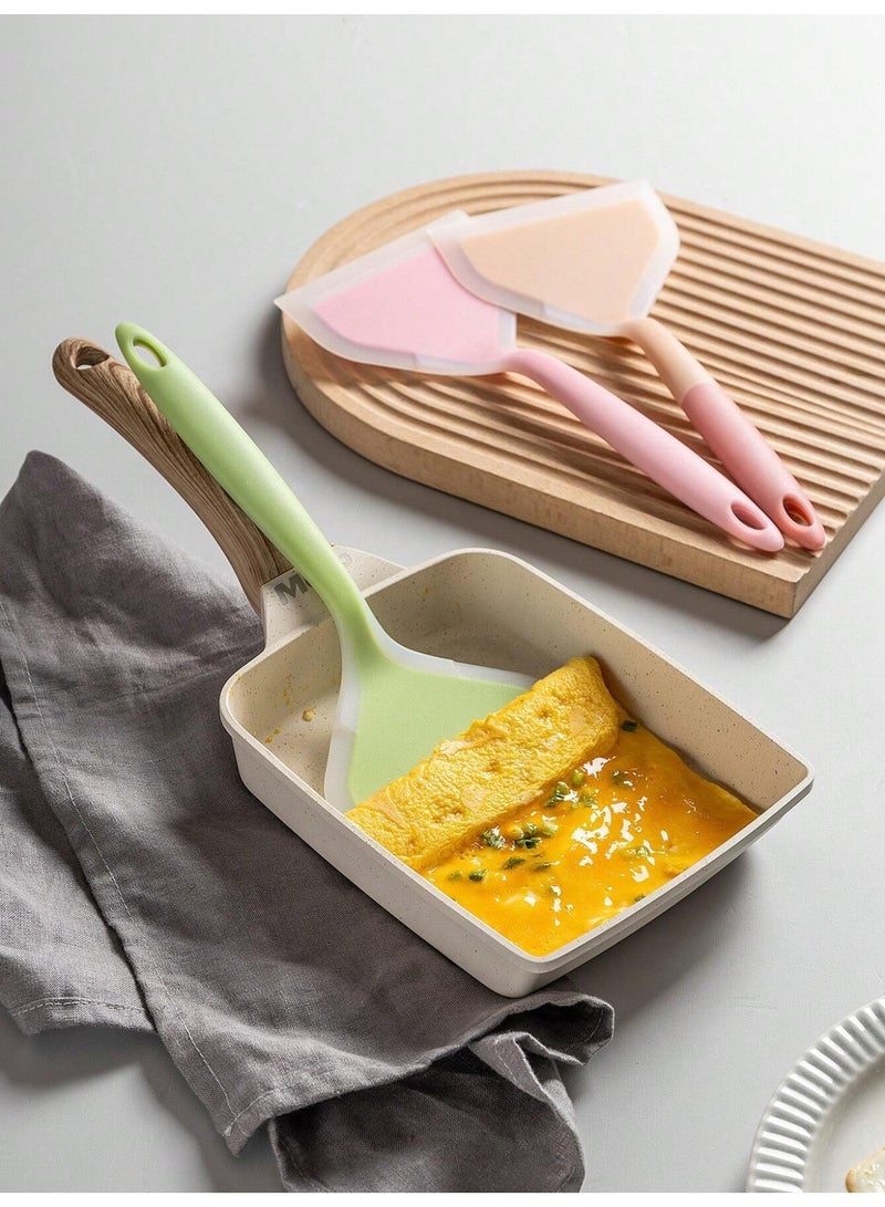 Fasola Silicone Spatula, 1 Piece Wide Mouth Omelette Spatula, Food Grade Integrated Silicone Spatula, High Temperature Resistant Kitchen Spatula for Frying Egg and Fish, Professional Silicone Turner and Silicone Scraper for Non-stick Pans, Durable Cooking Spatula for Modern Home Kitchen (Pink) - Image 4