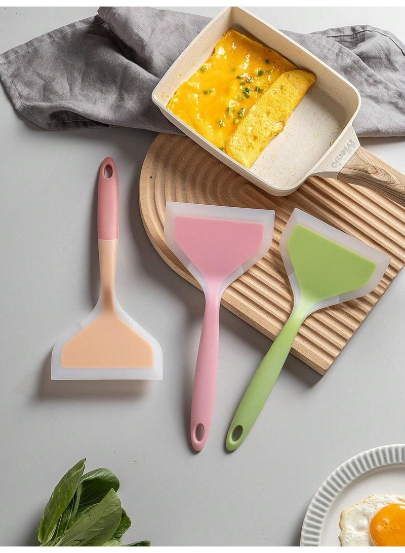 Fasola Silicone Spatula, 1 Piece Wide Mouth Omelette Spatula, Food Grade Integrated Silicone Spatula, High Temperature Resistant Kitchen Spatula for Frying Egg and Fish, Professional Silicone Turner and Silicone Scraper for Non-stick Pans, Durable Cooking Spatula for Modern Home Kitchen (Pink) - Image 5