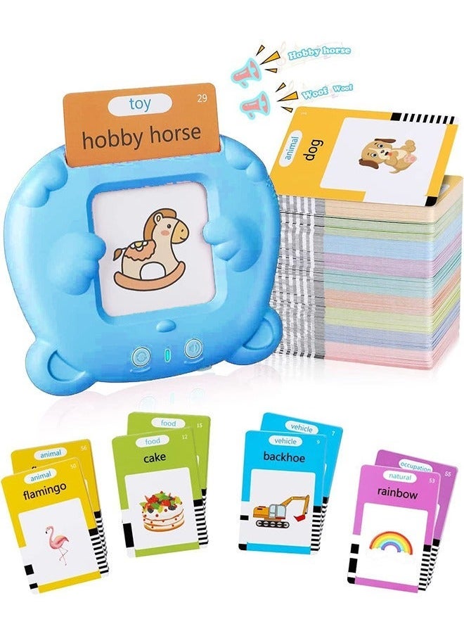 TEAM LUXURY - Talking Flash Cards,510 Words Audible Flash Cards Toy with Sound Effects for 2 3 4 5 Years Old Kids, Educational Learning Resource Electronic Interactive Toys Birthday Gift for 2-5 Year Old Kids - Image 1
