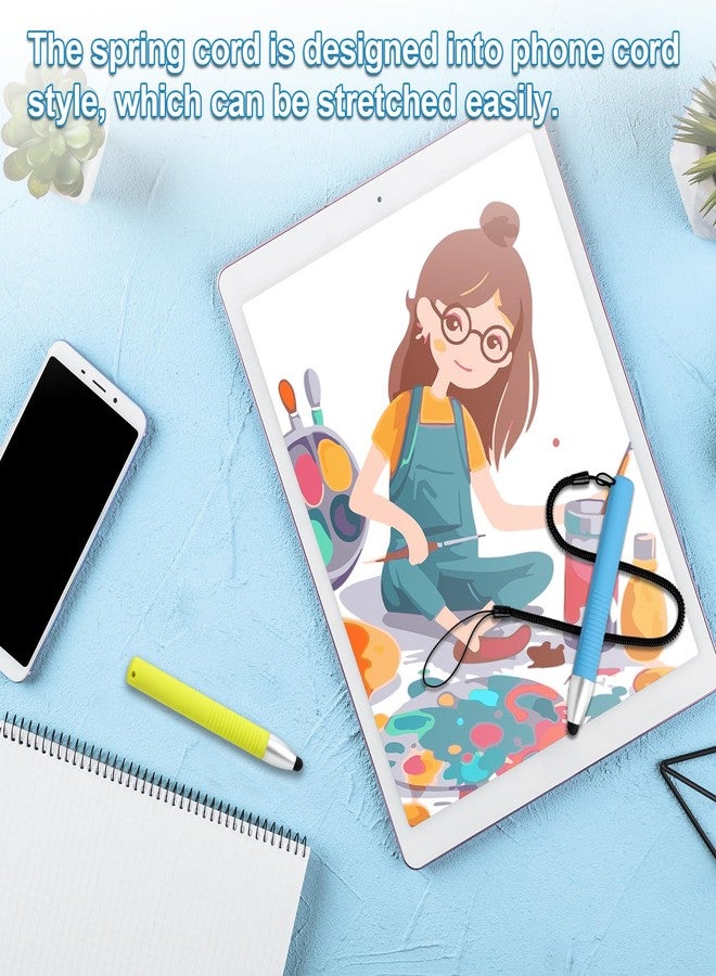 XIHIRCD 2pcs Kid-Friendly Stylus Pens for Touch Screens, Capacitive Stylus Pen with Spring Cord, Kid Tablet Stylus Pen Children's Crayon Stylus Pen for Touch Screen Devices Smartphones Tablets - Image 4