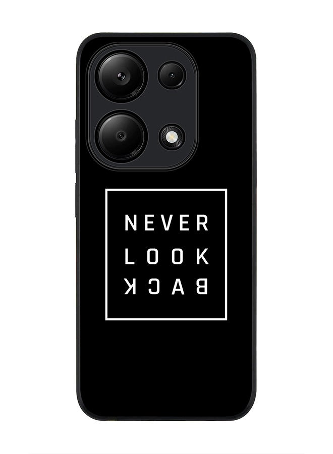 Stylizedd جراب بحافة سوداء متينة لهاتف Xiaomi Redmi Note 13 Pro 4G / Xiaomi Poco M6 Pro 4G، جراب رفيع للغاية - لا تنظر للخلف أبدًا - Image 1