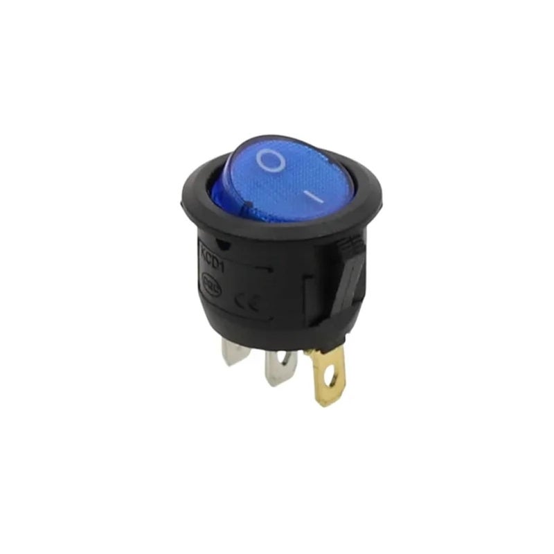 أزرق دائري 12 فولت 16 أمبير 3 دبوس مفتاح KCD1 هزاز تشغيل إيقاف زر سيارة ضوء طاقة - Image 1