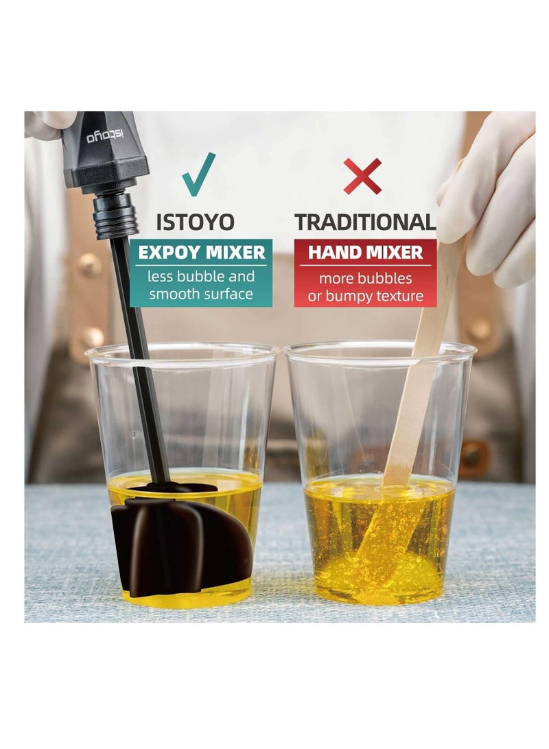 ISTOYO ISTOYO Resin Mixer, Handheld Battery Epoxy Mixer for Minimizing Bubbles, Epoxy Resin Mixer, Resin Stirrer for Resin, Silicone Mixing, Resin Molds, Resin Supplies, DIY Crafts (Included 2 pcs Paddles) - Image 4
