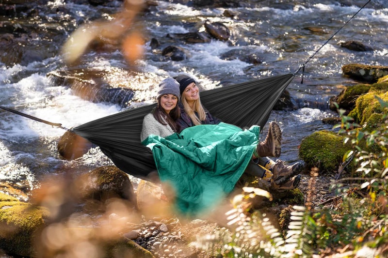 covacure Camping Blanket - Waterproof Outdoor Blanket, Packable & Lightweight, Warm Puffy Quilt for Camping, Hiking, Backpacking, Travel, Beach Essentials (Down Green) - Image 5