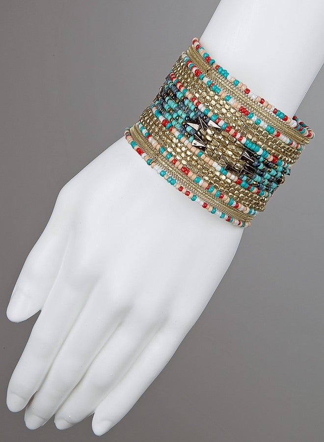 SPUNKYsoul (Red/Teal/Gold) - SPUNKYsoul Cuff Bracelets for Women Collection - Image 2