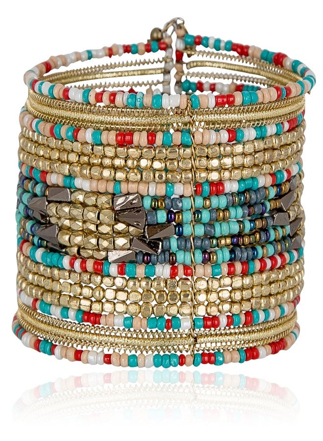 SPUNKYsoul (Red/Teal/Gold) - SPUNKYsoul Cuff Bracelets for Women Collection - Image 1