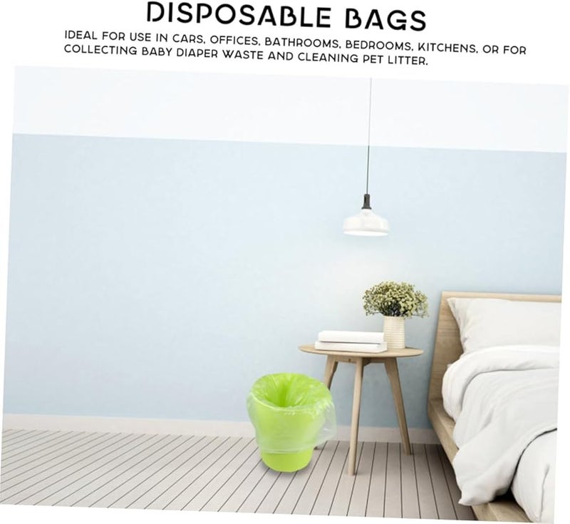Thickened Biodegradable Trash Bags 100 Count Green Heavy Duty For Kitchen Bathroom Home Office - Image 4