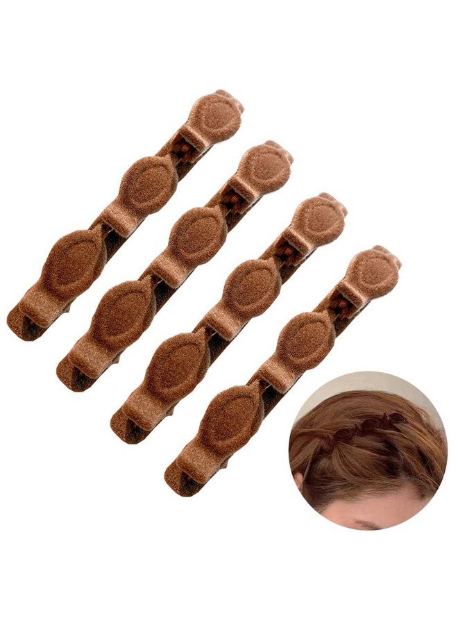 LHAAAYF Hair Clips 4 Packdouble Retro Layer Twist Plait Clip Hair Flocking Texture Braided Hair Clipshair Clips For Stylinghair Styling Clipsmultilayer Hollow Woven Hairpin For Women Girls Braided Hair - Image 1