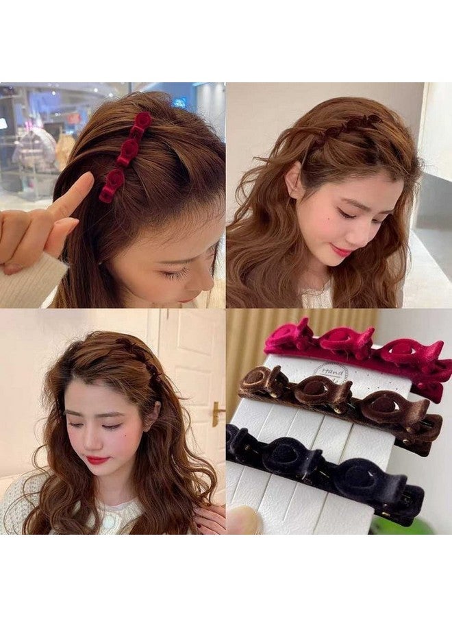 LHAAAYF Hair Clips 4 Packdouble Retro Layer Twist Plait Clip Hair Flocking Texture Braided Hair Clipshair Clips For Stylinghair Styling Clipsmultilayer Hollow Woven Hairpin For Women Girls Braided Hair - Image 4