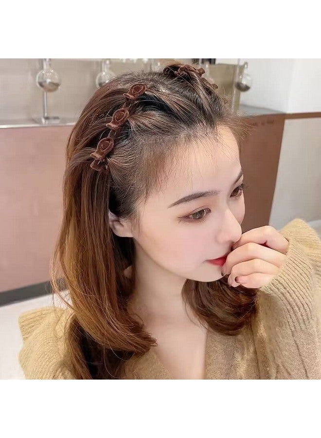LHAAAYF Hair Clips 4 Packdouble Retro Layer Twist Plait Clip Hair Flocking Texture Braided Hair Clipshair Clips For Stylinghair Styling Clipsmultilayer Hollow Woven Hairpin For Women Girls Braided Hair - Image 3