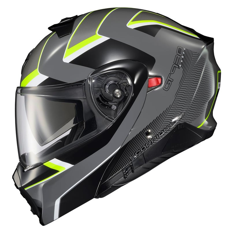 ScorpionEXO GT930 Open Full Face Transformer Adult Motorcycle Helmet Bluetooth Ready Speaker Pockets DOT ECE PJ Approved Morph GreyHiViz Medium - Image 2