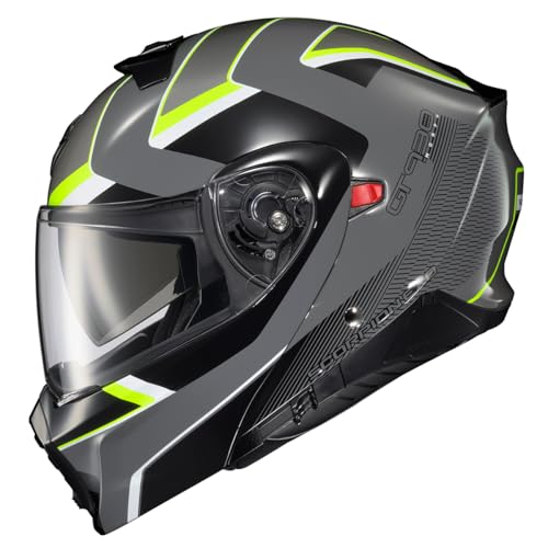 ScorpionEXO GT930 Open Full Face Transformer Adult Motorcycle Helmet Bluetooth Ready Speaker Pockets DOT ECE PJ Approved Morph GreyHiViz Medium - Image 1