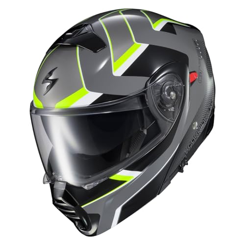 ScorpionEXO GT930 Open Full Face Transformer Adult Motorcycle Helmet Bluetooth Ready Speaker Pockets DOT ECE PJ Approved Morph GreyHiViz Medium - Image 3