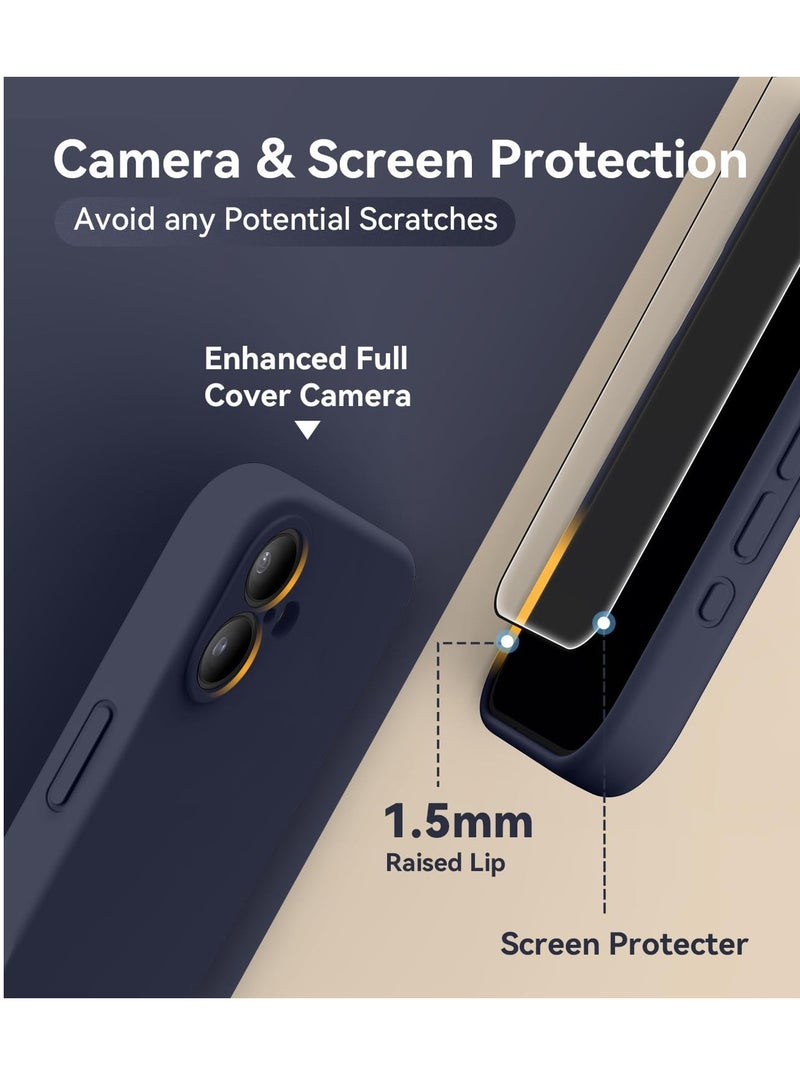 ELTRAZONE Compatible with iPhone 16 Plus Case, Silicone Upgraded [Camera Protection], [Compatible with MagSafe], Anti-Scratch Microfiber Lining Inside with 2 Screen Protectors – Midnight Blue - Image 3