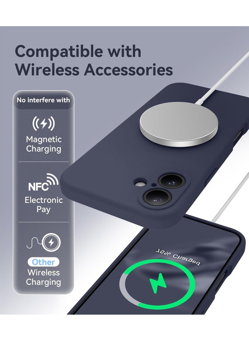 ELTRAZONE Compatible with iPhone 16 Plus Case, Silicone Upgraded [Camera Protection], [Compatible with MagSafe], Anti-Scratch Microfiber Lining Inside with 2 Screen Protectors – Midnight Blue - Image 5