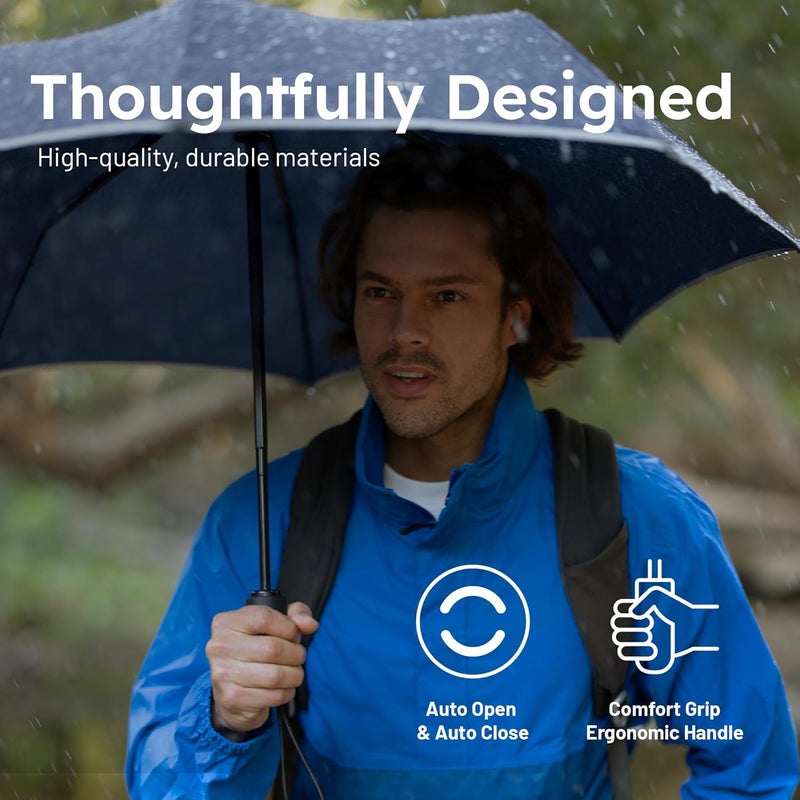 Weatherman Umbrella - Premium Small Compact Mini Umbrellas for Traveling - Windproof Umbrellaas Resists Up to 45 MPH Winds - Traveling Umbrellasa for Rain, Wind, Purse, Pocket, Backpack, Car - Portable Travel Umbrellas Easy Auto Open Close w/ Strong Fiberglass Frame - Image 4