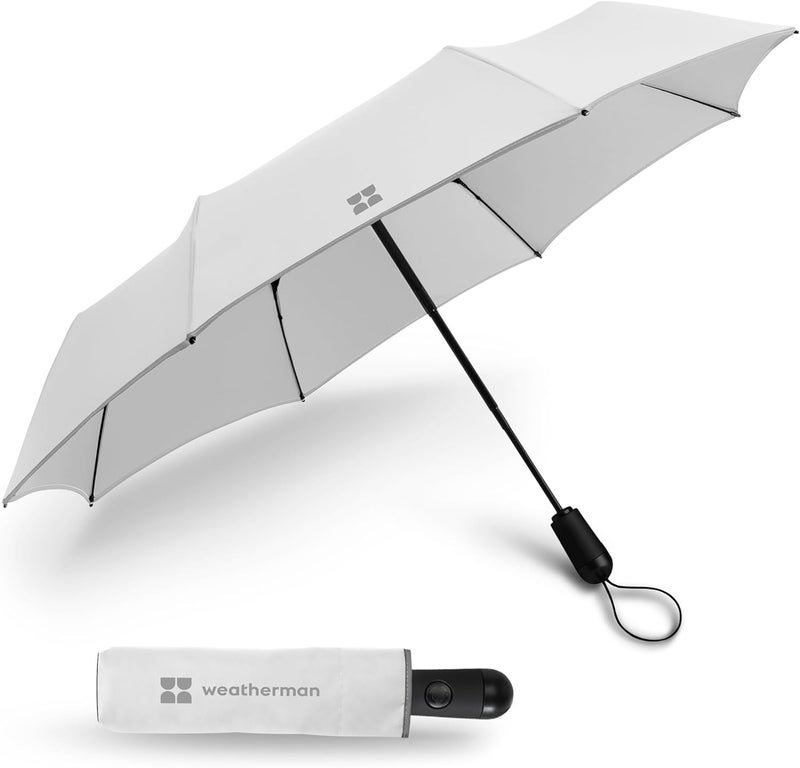 Weatherman Umbrella - Premium Small Compact Mini Umbrellas for Traveling - Windproof Umbrellaas Resists Up to 45 MPH Winds - Traveling Umbrellasa for Rain, Wind, Purse, Pocket, Backpack, Car - Portable Travel Umbrellas Easy Auto Open Close w/ Strong Fiberglass Frame - Image 1
