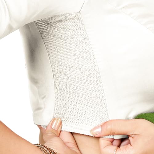 Chandrakala Stretchable Silk Saree Blouses for Women with Elastic Sides,Readymade 5X-Large, Pearl White (B219WHI9) - Image 4