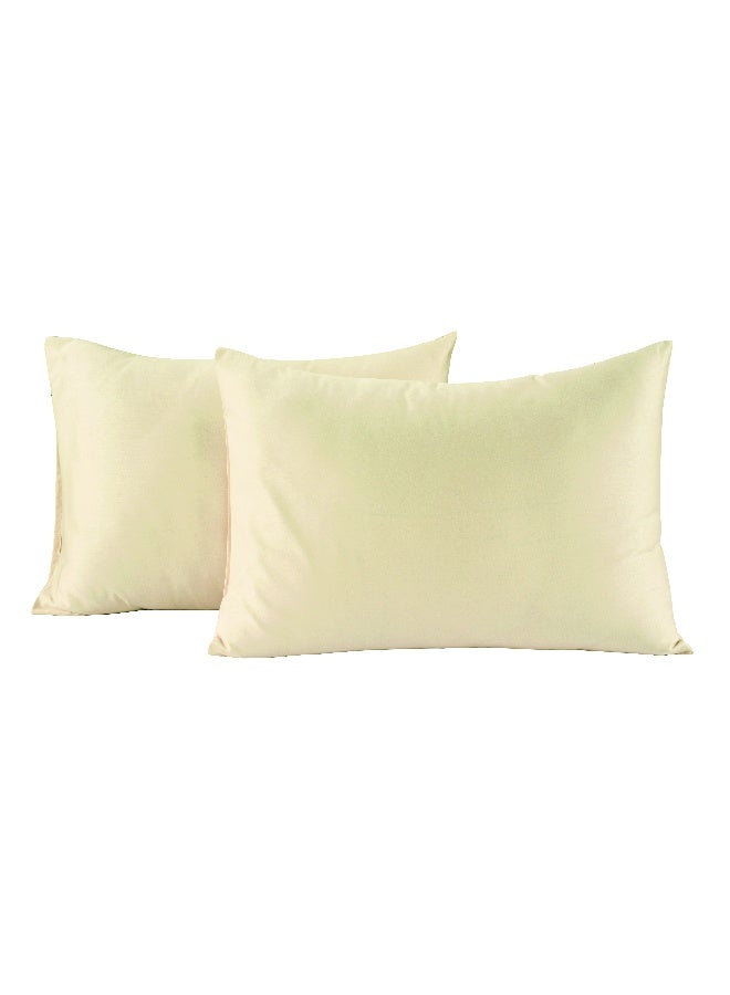 ايست من نون 2-Piece Pillowcase set | Soft 400 TC Sateen Cotton Material | 2 Pillowcases 50 cm x 75 cm | Beige / Taupe Color - Image 1