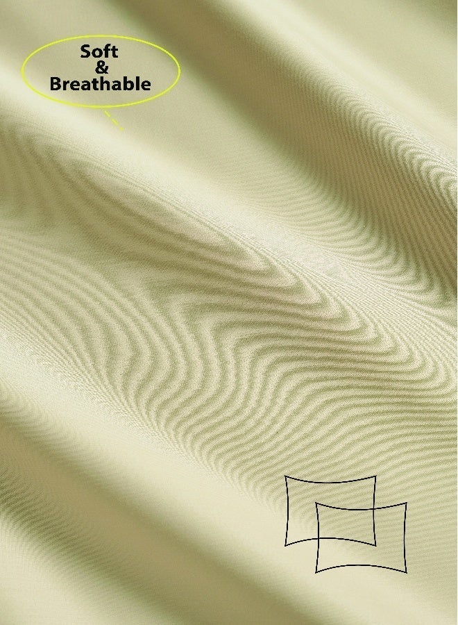 ايست من نون 2-Piece Pillowcase set | Soft 400 TC Sateen Cotton Material | 2 Pillowcases 50 cm x 75 cm | Beige / Taupe Color - Image 4