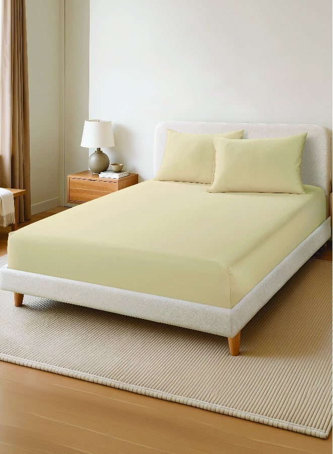 ايست من نون 2-Piece Pillowcase set | Soft 400 TC Sateen Cotton Material | 2 Pillowcases 50 cm x 75 cm | Beige / Taupe Color - Image 5