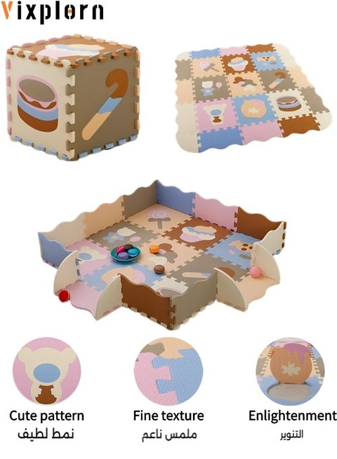 Newborn Games mats,Baby Gyms & Playmats,Baby/Kids Play Mat, 25Pcs Interlocking Puzzle Floor Mat, with Safety Fence - 0.4" Thick Non-Toxic EVA Foam Play Mat, for Infants & Toddlers 3-36 Months, Soft Puzzle Tiles for Play Areas