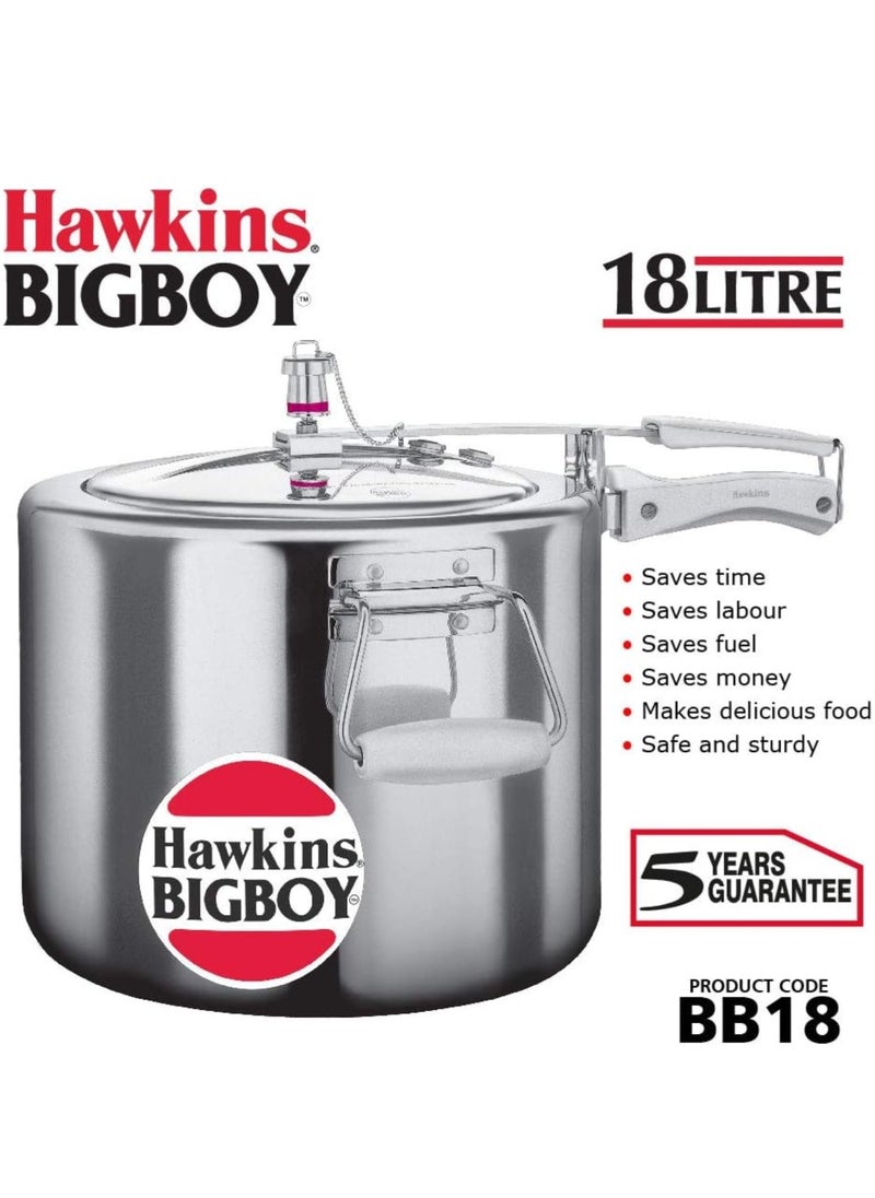 Hawkins Bigboy Pressure Cooker, Silver, 18 Litres  - Image 3