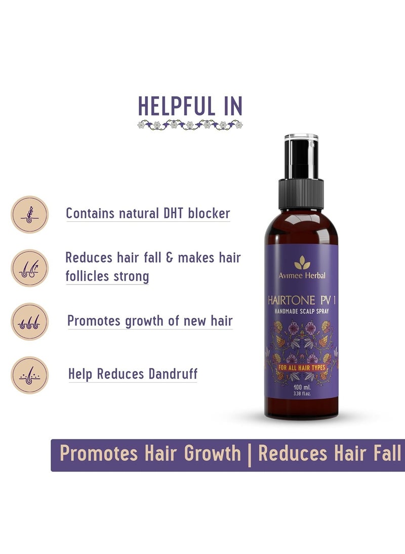 AVIMEE HERBAL - Hair Fall Kit - Keshpallav Hair Oil (100ml) , Shakuntala Hair Cleanser (200ml) and Hairtone PV1 Scalp Spray (100ml) - Hair Nourishment and Care Combo - Image 1