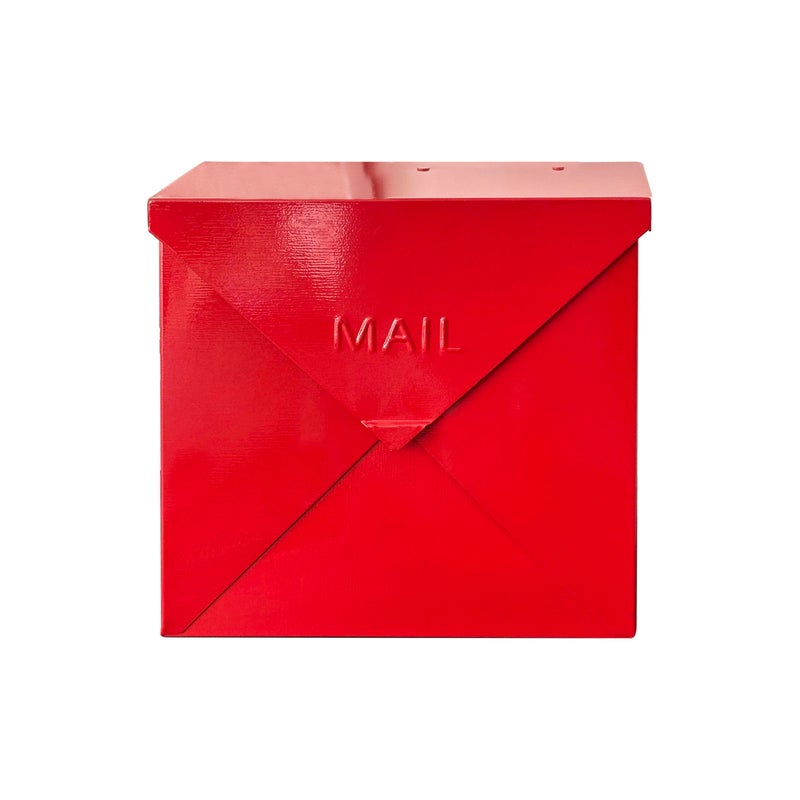 NACH Mailboxes for Outside Wall Mount 10 x 10 x 4 inch Red Mail Boxes for House Outside Waterproof Mailboxes for Outside Chicago Style Mail Box - Image 2