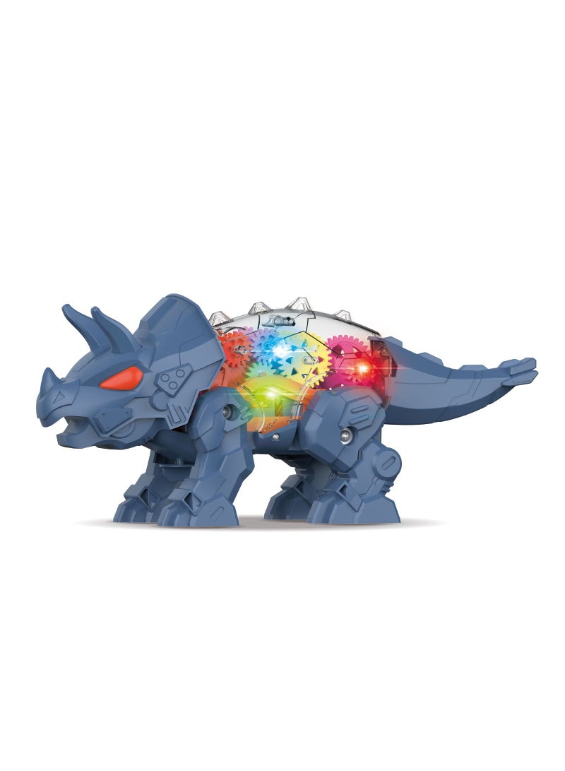 Little Story Electric DIY Gear Dinosaur With Light and Sound (Excluded 3 x 1.5 AA Batteries) - Blue - Image 1