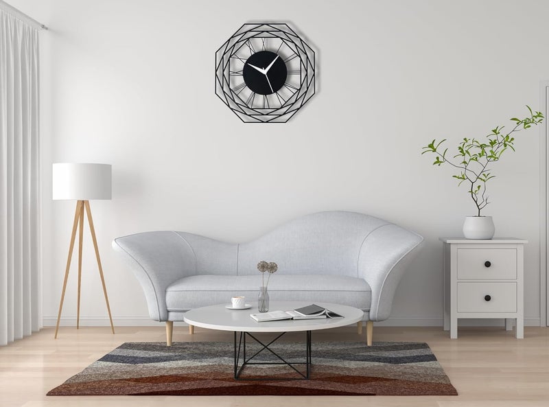 AVVIC MART Wall Clock Stylish Metal Analog Wall Clock for Living Room, Bedroom, Office, Kitchen, Home and Hall | Antique Fancy Big Size Modern Wall Watch (Black(DA-82), 40 CM) - Image 3