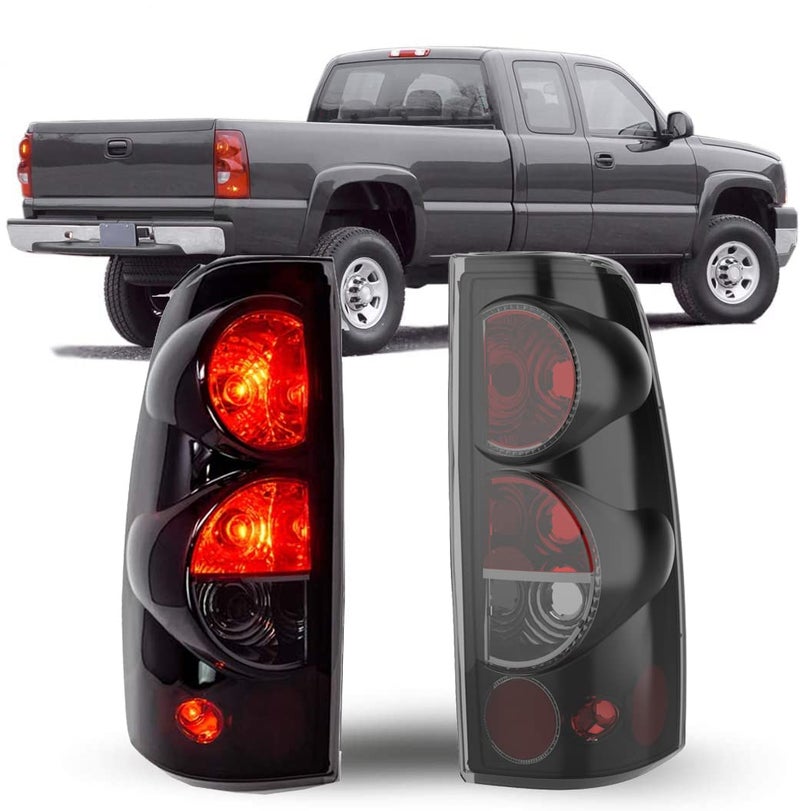 Winjet Tail Lights For [1999 2000 2001 2002 2003 2004 2005 2006 Chevy Silverado 1500 2500 3500] [1999-2003 GMC Sierra] Taillights Assembly Pickup Tail Lamp Brake Rear Lamps Replacement Black/Smoke - Image 1