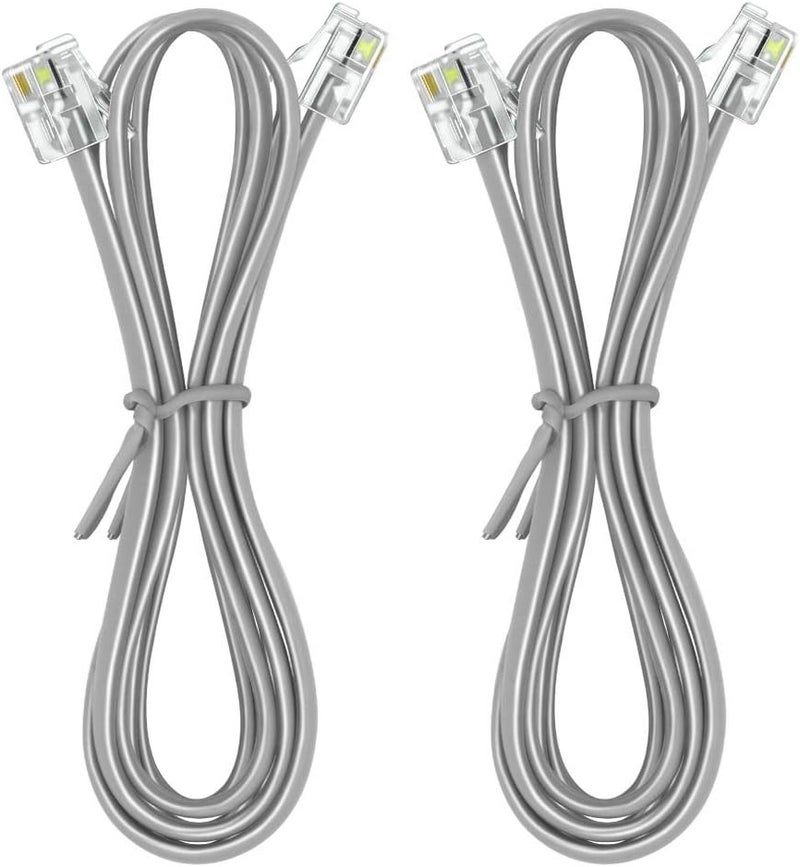 NECABLES 2Pack Phone Cord 6ft Telephone Cord Phone Cable RJ11 6P4C Male to Male for Landline and Fax - 6 Feet - Image 2