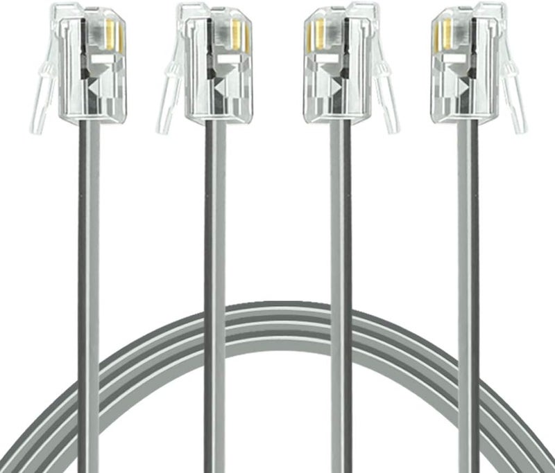 NECABLES 2Pack Phone Cord 6ft Telephone Cord Phone Cable RJ11 6P4C Male to Male for Landline and Fax - 6 Feet - Image 1