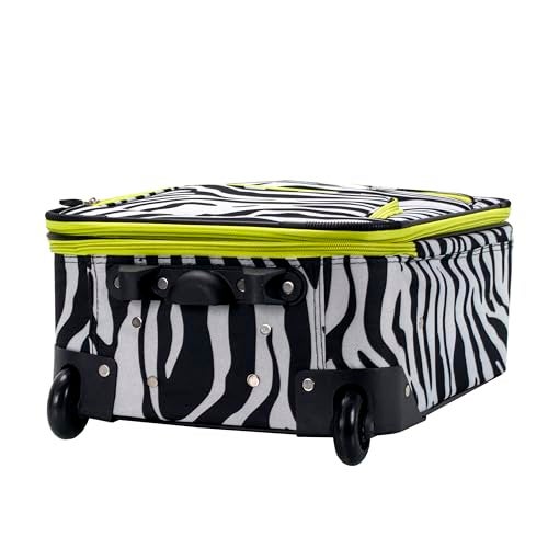 Rockland Fashion Softside Upright Luggage Set, Expandable, Lime Zebra, 2-Piece (14/19) - Image 2