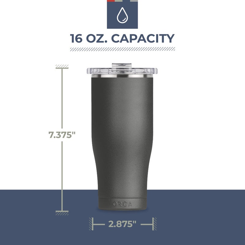 ORCA Chaser 16oz | Insulated, Stainless Steel Cup with a Spill Proof Whale Tale Lid, Dishwasher Safe Tumbler for Hot & Cold Drinks â€” Pearl - Image 3