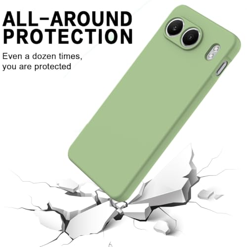 DIZORO Microfiber Candy Compatible for Oneplus Nord 4 5G Smooth Touch Cushion Liquid Soft Silicone Gel Rubber Phone Cases Non-Slip Full Body Protective Shockproof Back Cover - Matcha Green - Image 2