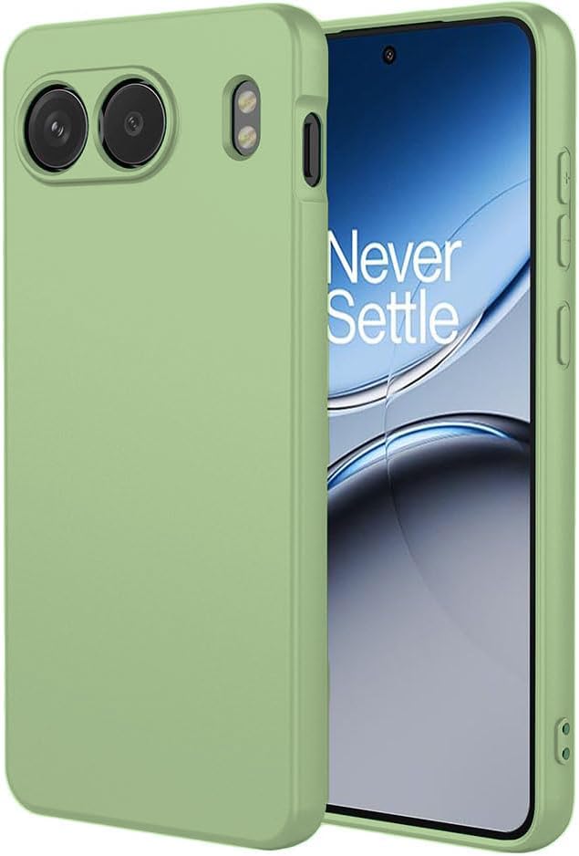 DIZORO Microfiber Candy Compatible for Oneplus Nord 4 5G Smooth Touch Cushion Liquid Soft Silicone Gel Rubber Phone Cases Non-Slip Full Body Protective Shockproof Back Cover - Matcha Green - Image 1