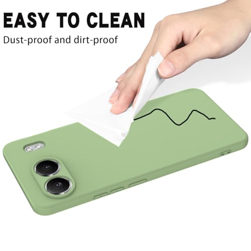 DIZORO Microfiber Candy Compatible for Oneplus Nord 4 5G Smooth Touch Cushion Liquid Soft Silicone Gel Rubber Phone Cases Non-Slip Full Body Protective Shockproof Back Cover - Matcha Green - Image 4
